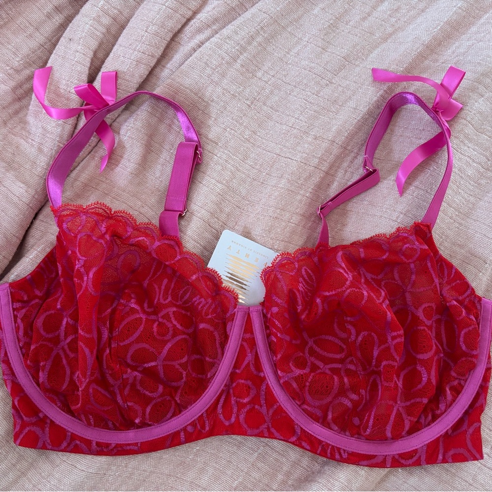 Elegant Red Lace Bra NWT